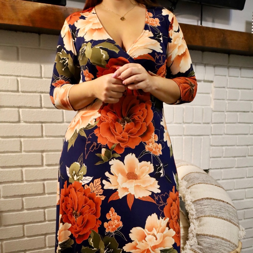 Forever 21 blue floral maxi dress